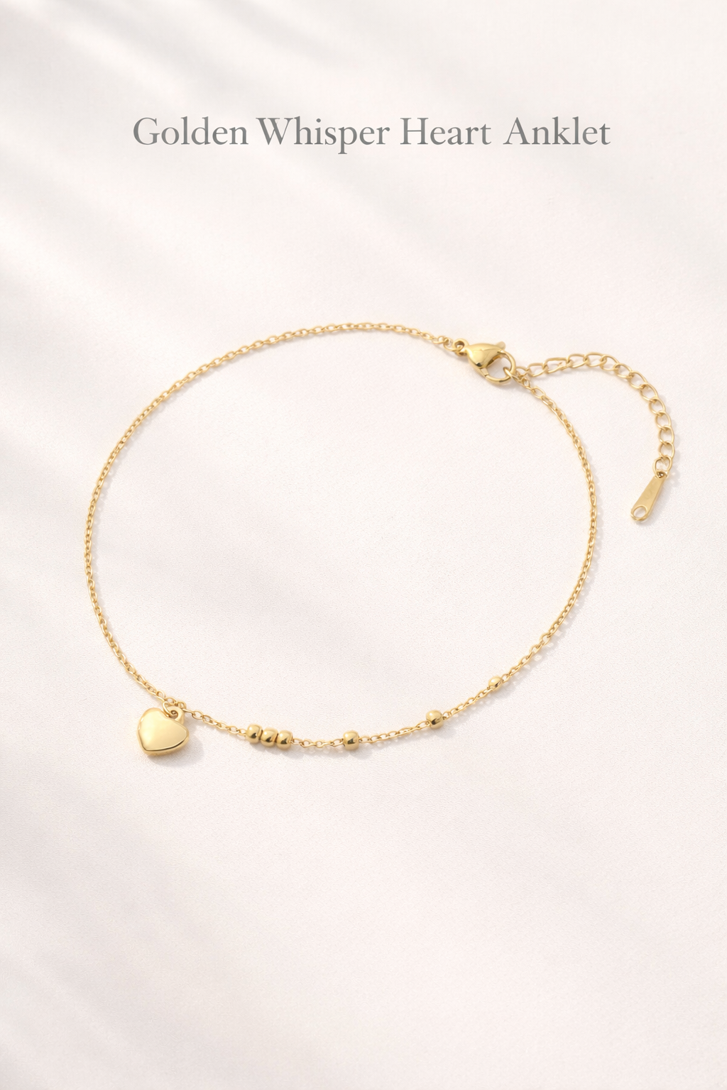 Golden Whisper Heart Anklet