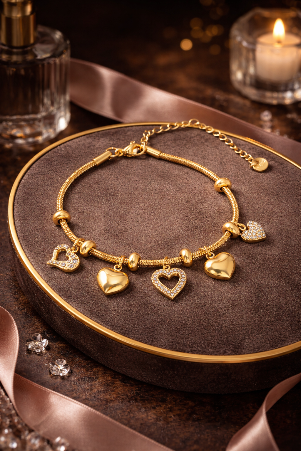 Golden Amour Charm Bracelet