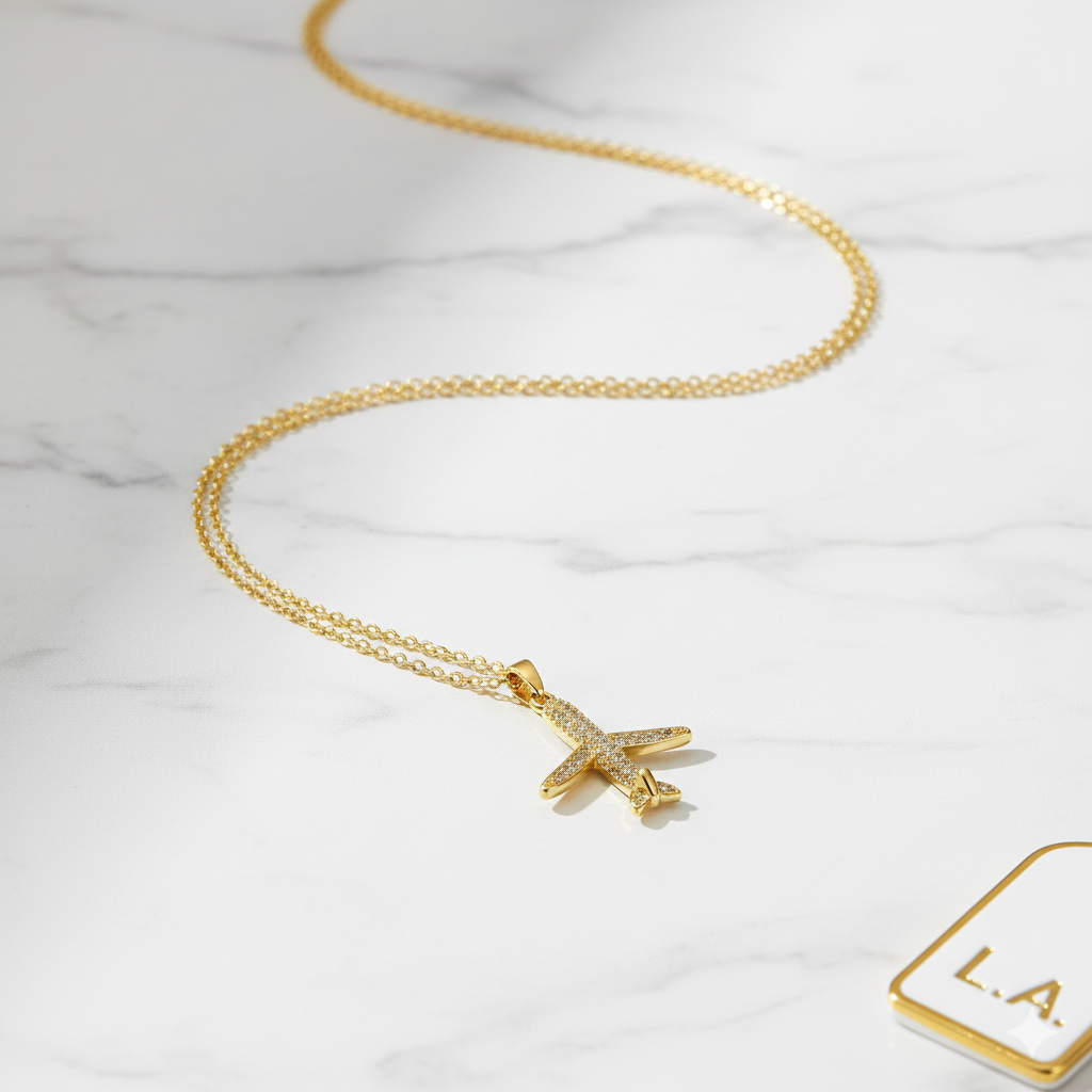 Mini Plane Pendant Necklace