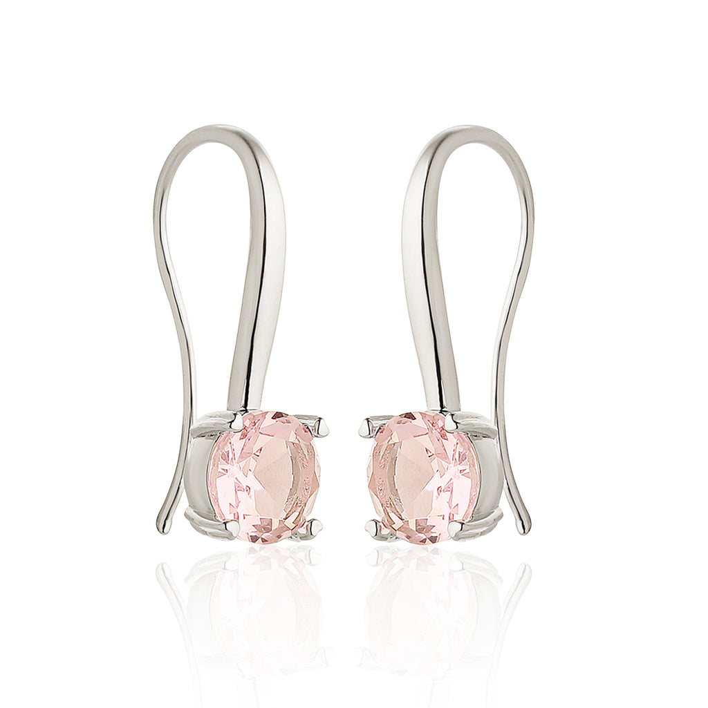 Blush Bloom Silver Drop Earrings