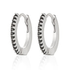 Noir Luxe Huggie Hoops