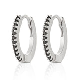Noir Luxe Huggie Hoops