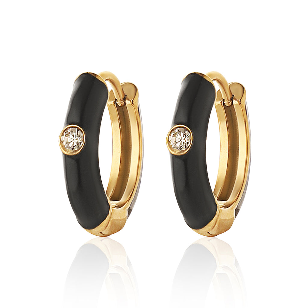 Imperial Noir Gold Hoops