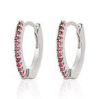Rose Lumiere Silver Huggie Earrings