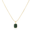 Emerald Obsidian Pendant Necklace