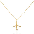 Mini Plane Pendant Necklace