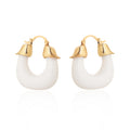 Ivory Curve Hoop Earrings