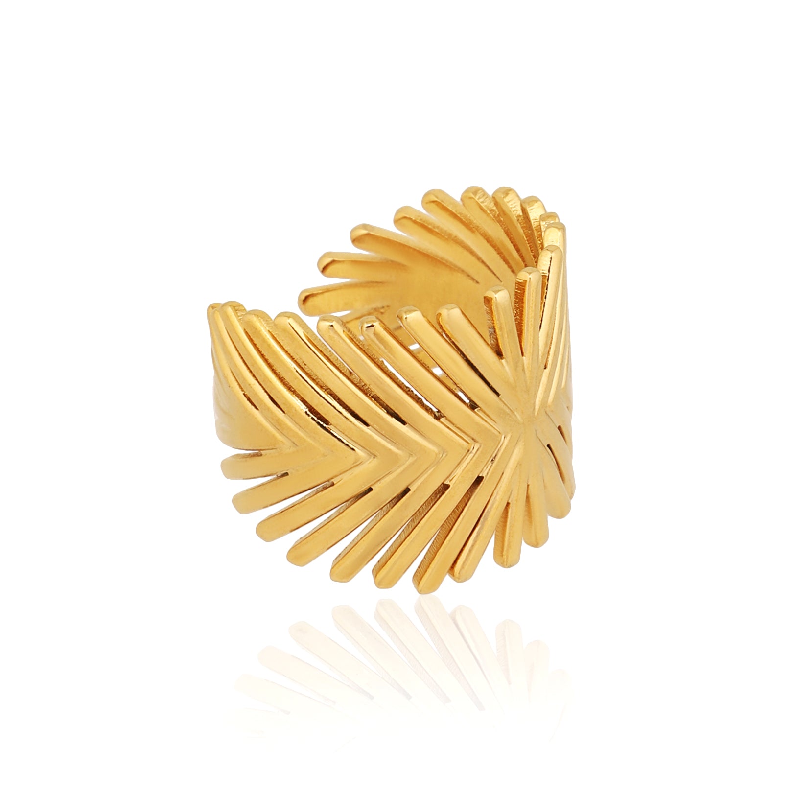 Chevron Fan Statement Ring