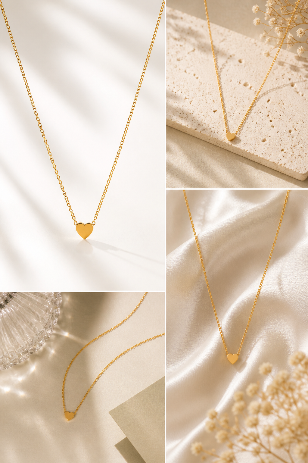 Elegant Heart Charm Gold Necklace – Timeless Luxury Redefined