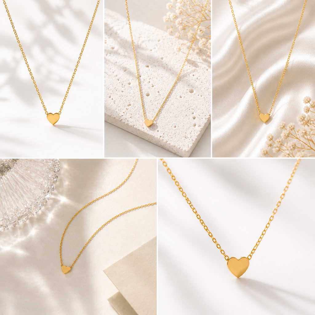 Elegant Heart Charm Gold Necklace – Timeless Luxury Redefined