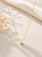 Gold Plated Butterfly Pendant Necklace for Women | Minimal Lightweight Daily Wear Chain