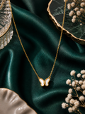 Gold Plated Butterfly Pendant Necklace for Women | Minimal Lightweight Daily Wear Chain