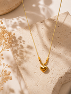 Elegant Minimal Chain Premium Gold-Plated Heart Pendant Necklace for Women