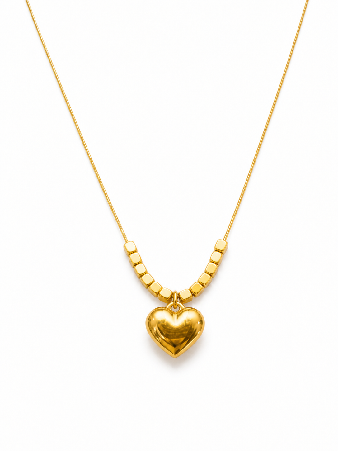 Elegant Minimal Chain Premium Gold-Plated Heart Pendant Necklace for Women