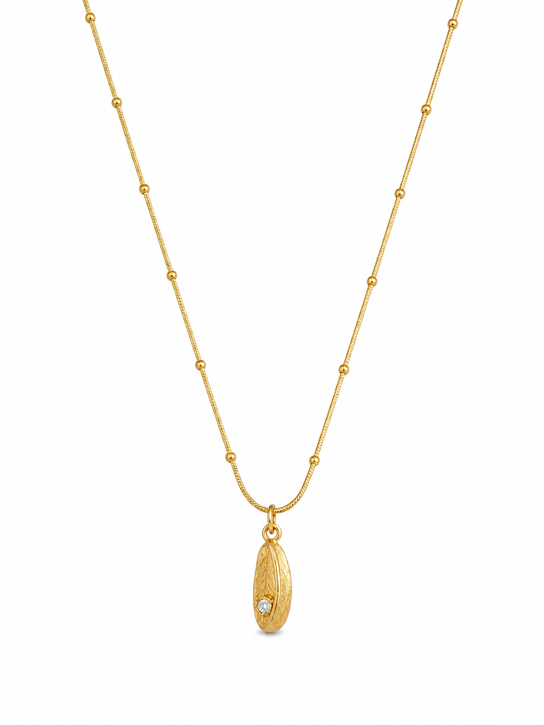 Textured Oval Gold Pendant Necklace – Subtle Luxury, Refined Charm