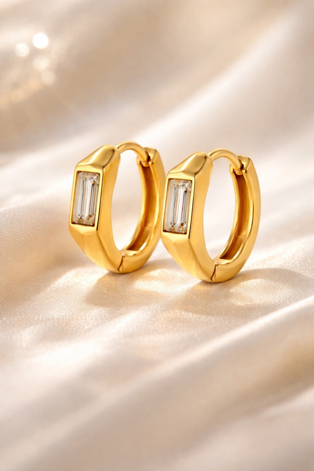 Aureline Baguette Huggie Hoops