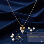 White Blush Heart Drip Necklace